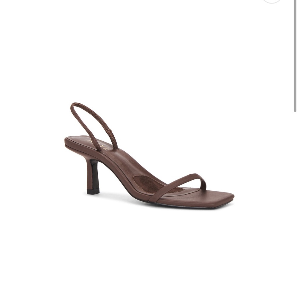 Women’s Brown Slingback Square-Toe Heel Sandal